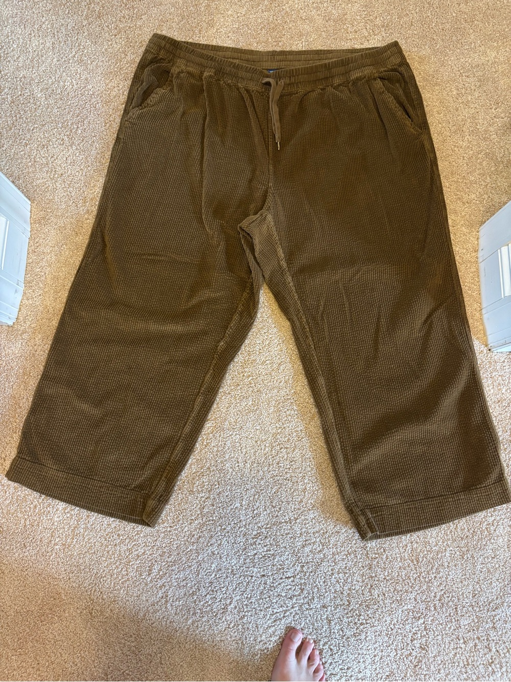 Old Navy Brown Corduroy Drawstring 2XL Wide Leg Pants